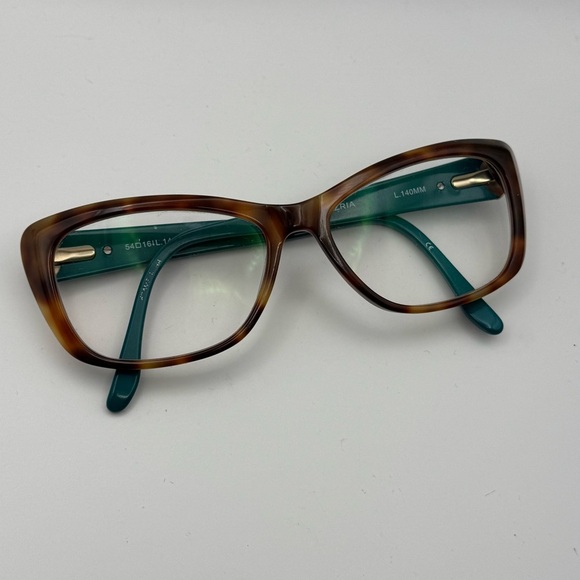 BCBG MAXAZRIA  Frames  Only LINA Havana Tortoise Shell Teal Starburst 140mm - Picture 1 of 10